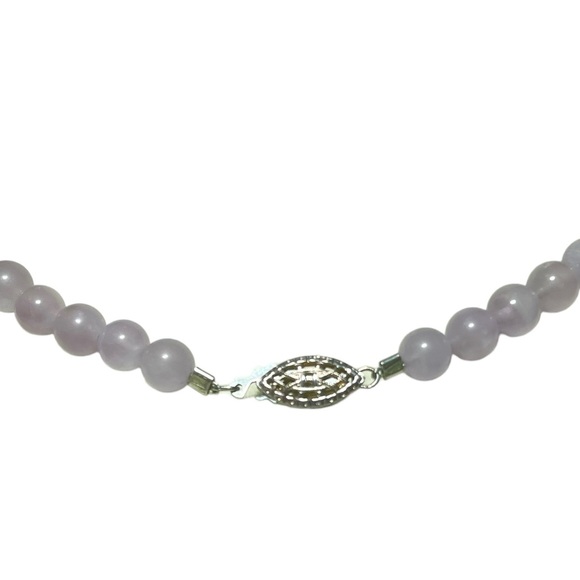 Rose Quartz and Faceted AB Crystal Necklace w/Sterling Fishhook Clasp - Picture 6 of 6